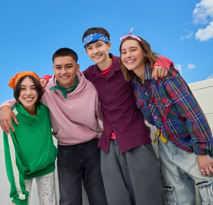 Young people wearing Canteen bandannas